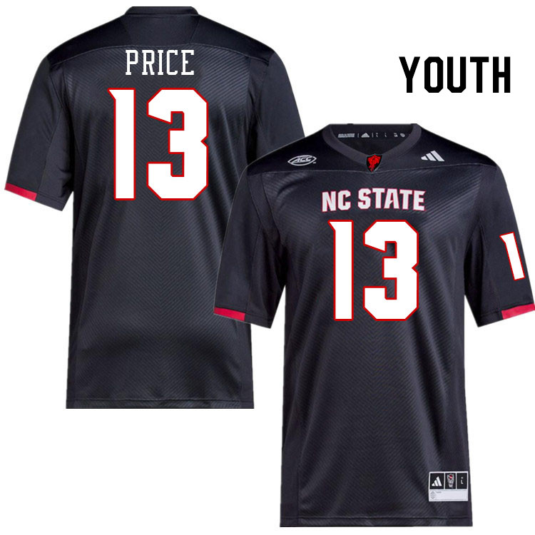 Youth #13 Travali Price NC State Wolfpack College Football Jerseys Stitched-Black